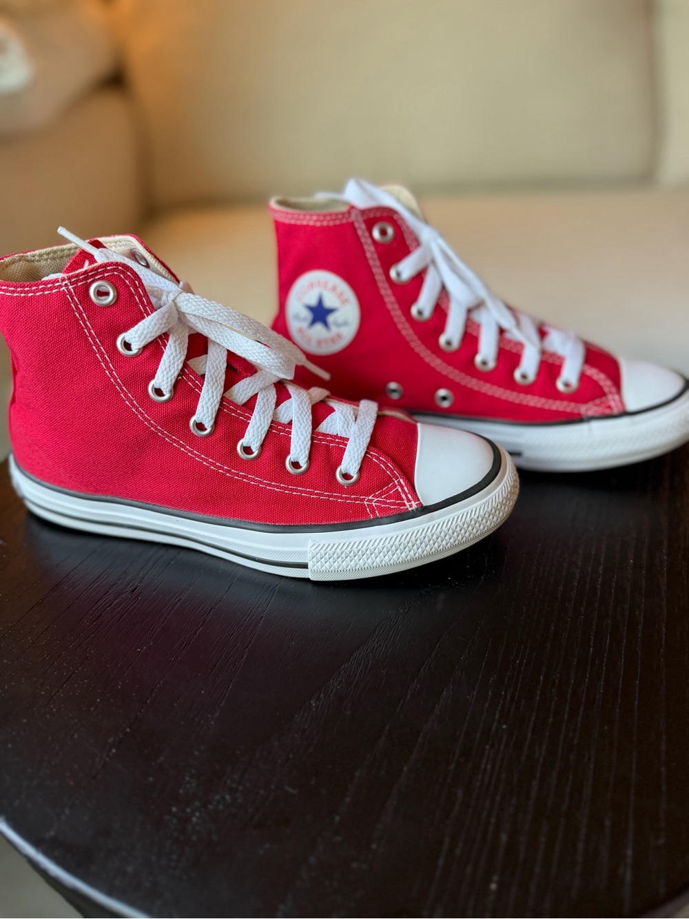 Converse Kids Chuck Taylor High-Top Canvas Sneakers -RED EUC